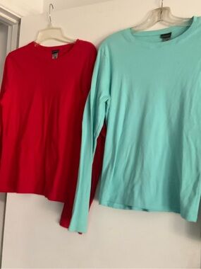 Kids Long-Sleeve Tee - Red and Light Teal
